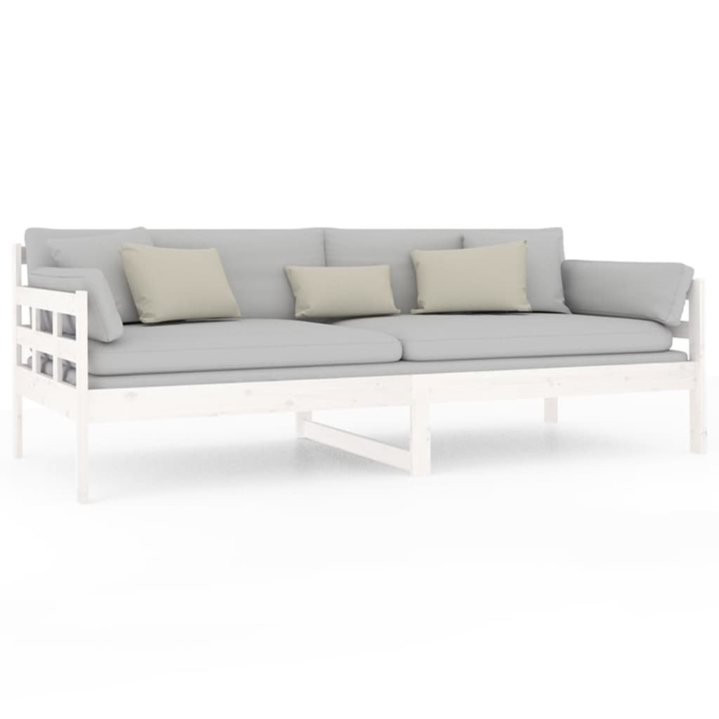 Lit de jour sans matelas blanc bois de pin massif 90x200 cm