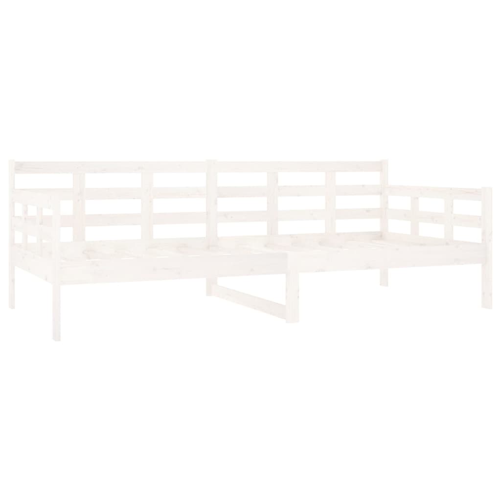 Lit de jour sans matelas blanc bois de pin massif 90x200 cm