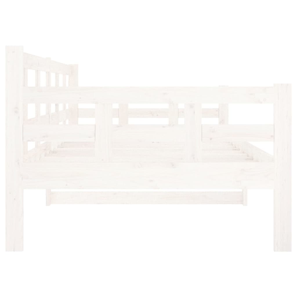 Lit de jour sans matelas blanc bois de pin massif 90x200 cm