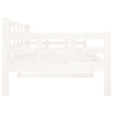 Lit de jour sans matelas blanc bois de pin massif 90x200 cm