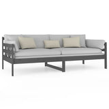 Lit de jour sans matelas gris bois de pin massif 90x200 cm