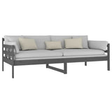 Lit de jour sans matelas gris bois de pin massif 90x200 cm