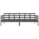 Day bed without mattress gray solid pine wood 90x200 cm