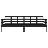 Day bed without mattress black solid pine wood 90x200 cm