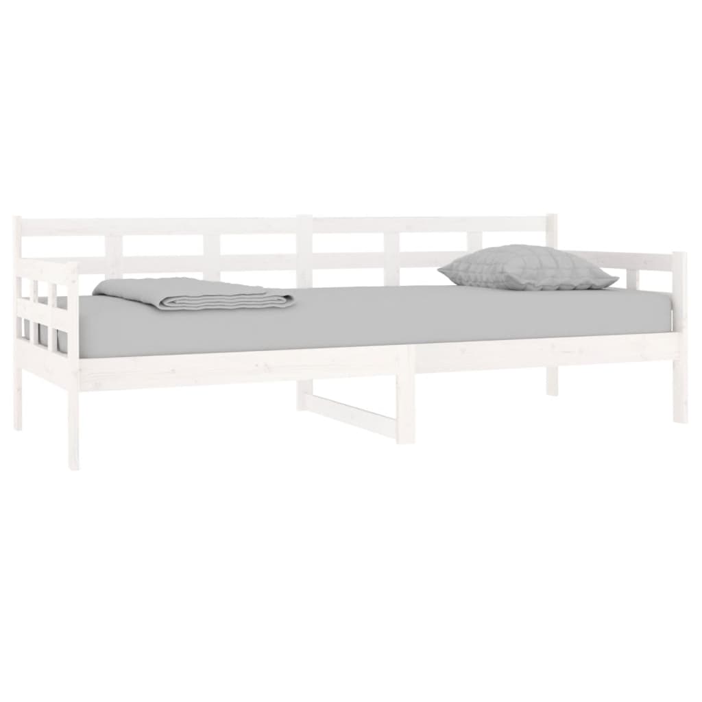 Lit de jour sans matelas blanc bois de pin massif 80x200 cm