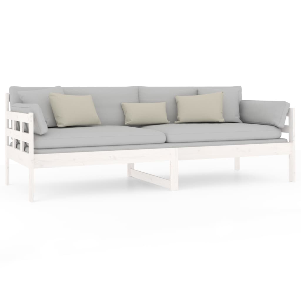 Lit de jour sans matelas blanc bois de pin massif 80x200 cm