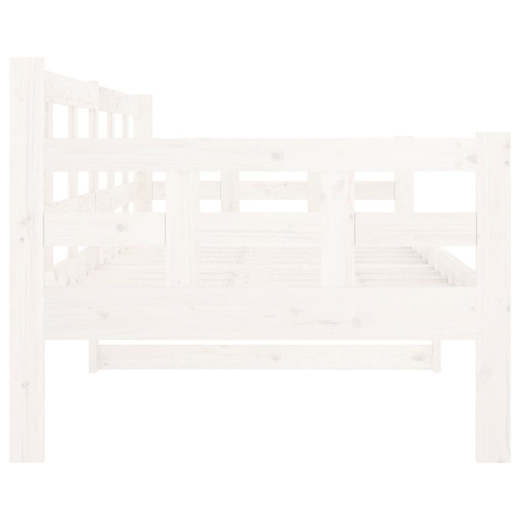 Lit de jour sans matelas blanc bois de pin massif 80x200 cm