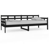 Day bed without mattress black solid pine wood 80x200 cm