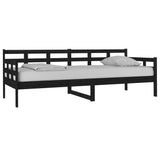 Day bed without mattress black solid pine wood 80x200 cm