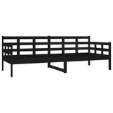 Day bed without mattress black solid pine wood 80x200 cm