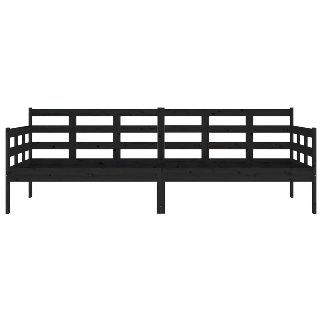 Day bed without mattress black solid pine wood 80x200 cm