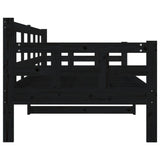 Day bed without mattress black solid pine wood 80x200 cm