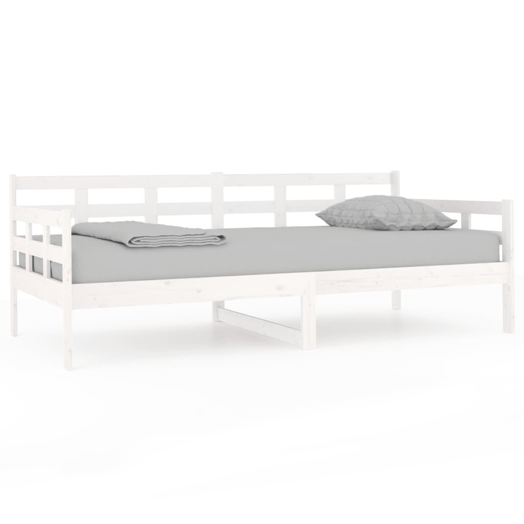 Lit de jour sans matelas blanc bois de pin massif 90x190 cm