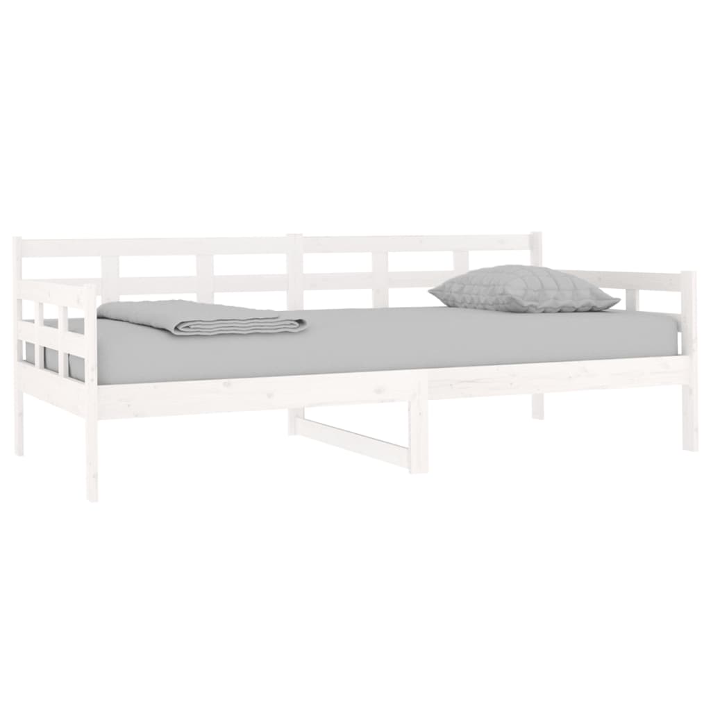 Lit de jour sans matelas blanc bois de pin massif 90x190 cm