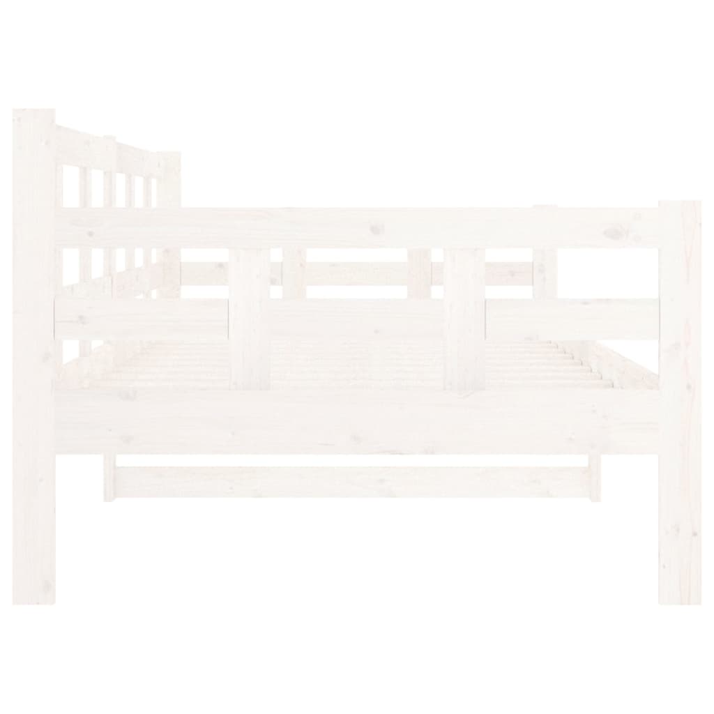 Lit de jour sans matelas blanc bois de pin massif 90x190 cm