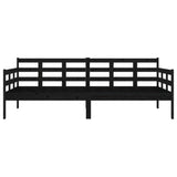 Lit de jour sans matelas noir bois de pin massif 90x190 cm