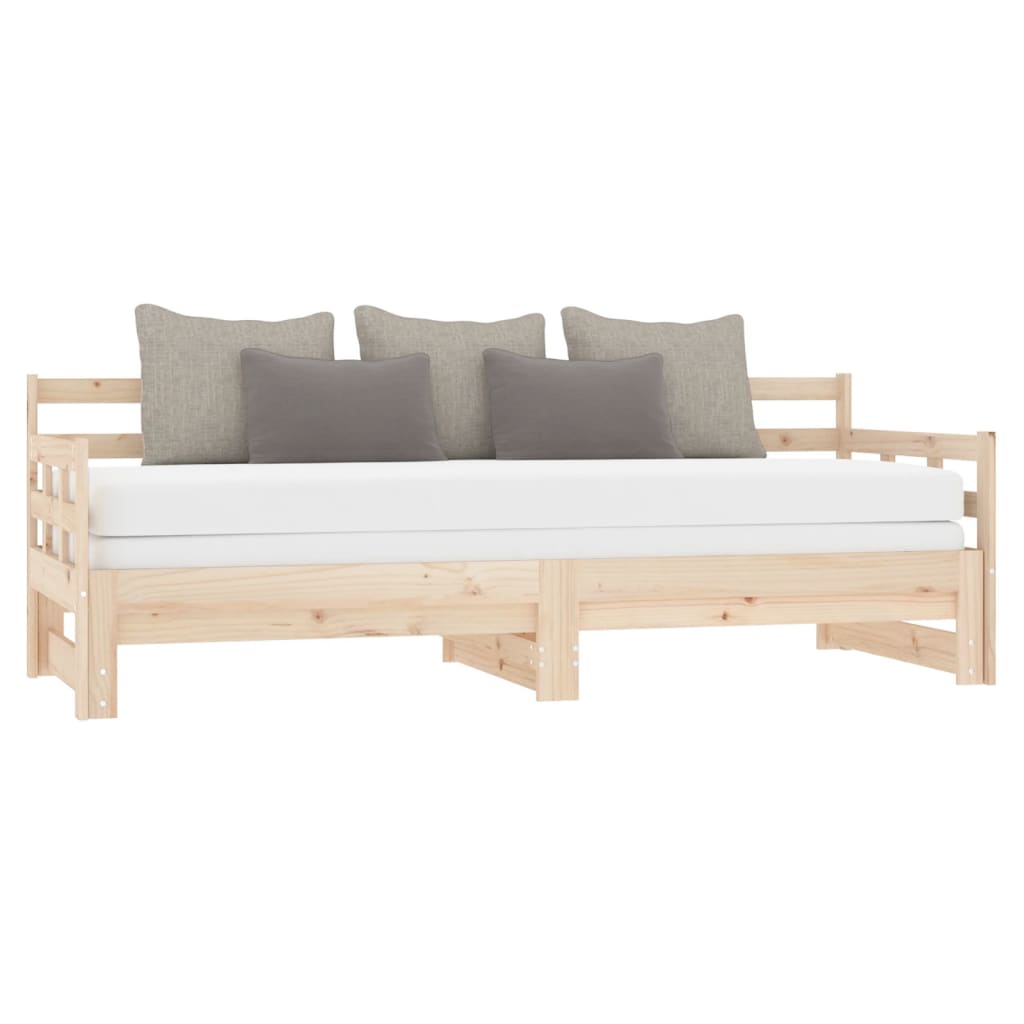 Lit coulissant sans matelas bois de pin massif 2x(90x200) cm