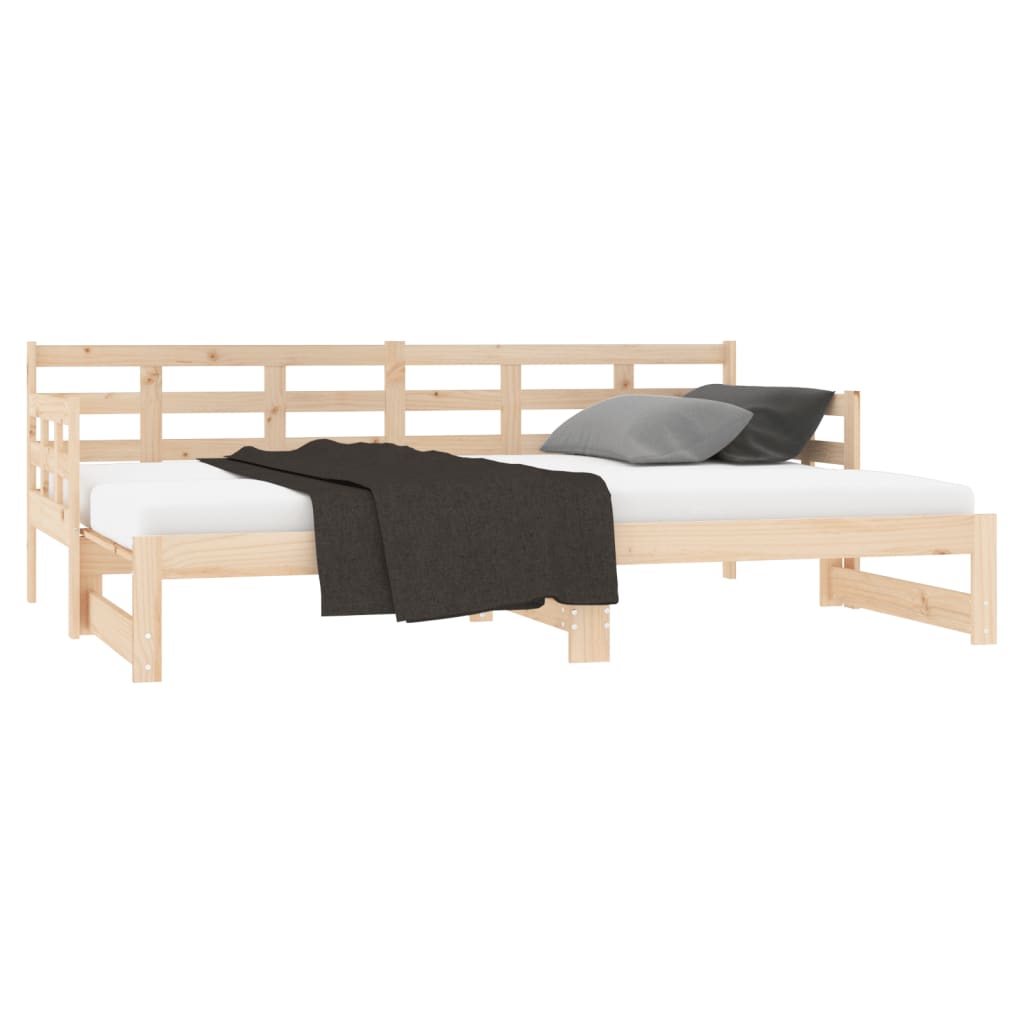 Lit coulissant sans matelas bois de pin massif 2x(90x200) cm