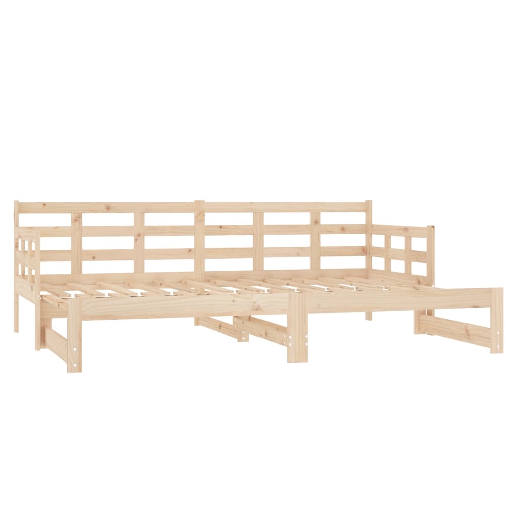 Lit coulissant sans matelas bois de pin massif 2x(90x200) cm