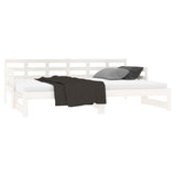 Sliding bed without mattress white 2x(90x200) cm