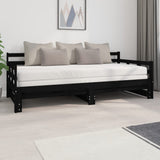 Sliding bed without mattress black 2x(90x200) cm