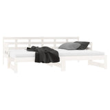 Lit coulissant sans matelas blanc 2x(80x200)cm