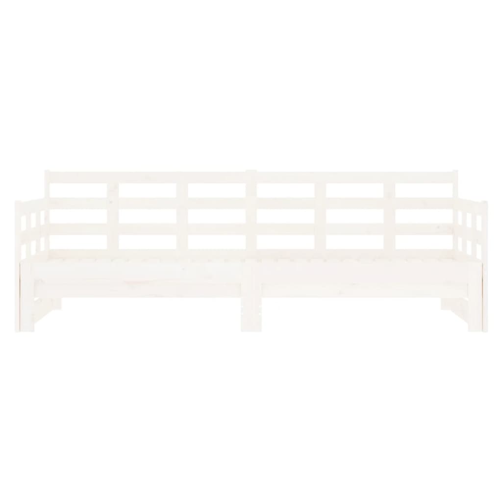 Lit coulissant sans matelas blanc 2x(80x200)cm