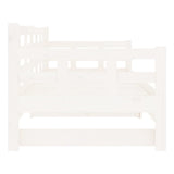 Lit coulissant sans matelas blanc 2x(80x200)cm