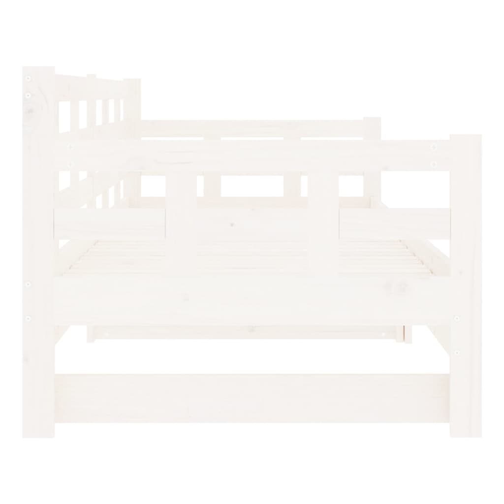 Sliding bed without mattress white 2x(90x190) cm