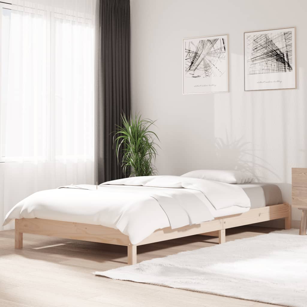 Stackable bed without mattress 100x200 cm solid pine wood