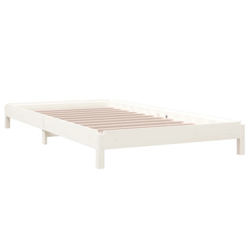 Lit empilable sans matelas blanc 100x200 cm bois de pin massif