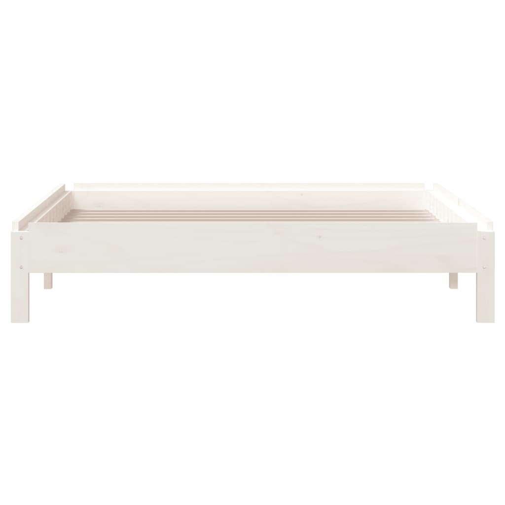 Lit empilable sans matelas blanc 100x200 cm bois de pin massif