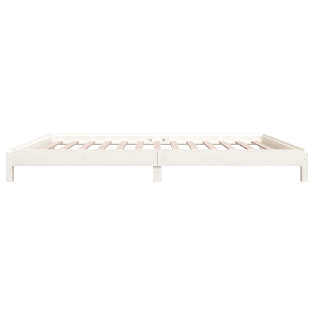 Lit empilable sans matelas blanc 100x200 cm bois de pin massif