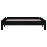 Stackable bed without mattress black 100x200 cm solid pine wood