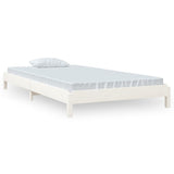 Stackable bed without mattress white 90x200 cm solid pine wood