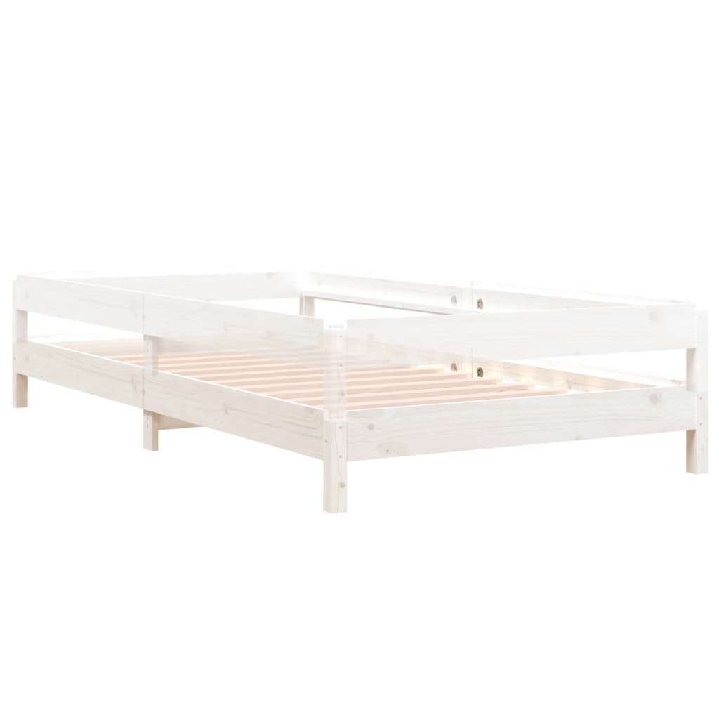 Stackable bed without mattress white 90x200 cm solid pine wood