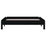 Lit empilable sans matelas noir 90x200 cm bois de pin massif