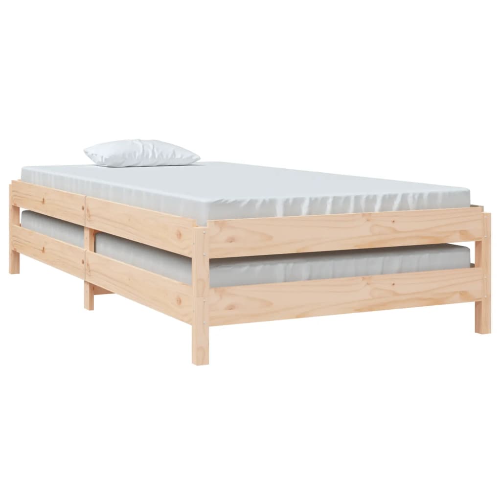 Stackable bed without mattress 80x200 cm solid pine wood