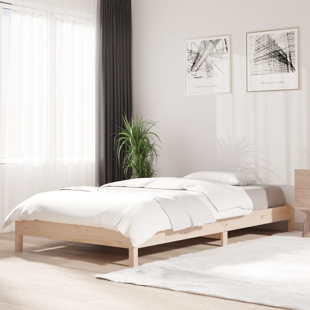 Stackable bed without mattress 80x200 cm solid pine wood