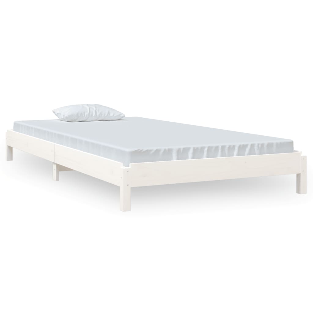 Lit empilable sans matelas blanc 80x200 cm bois de pin massif