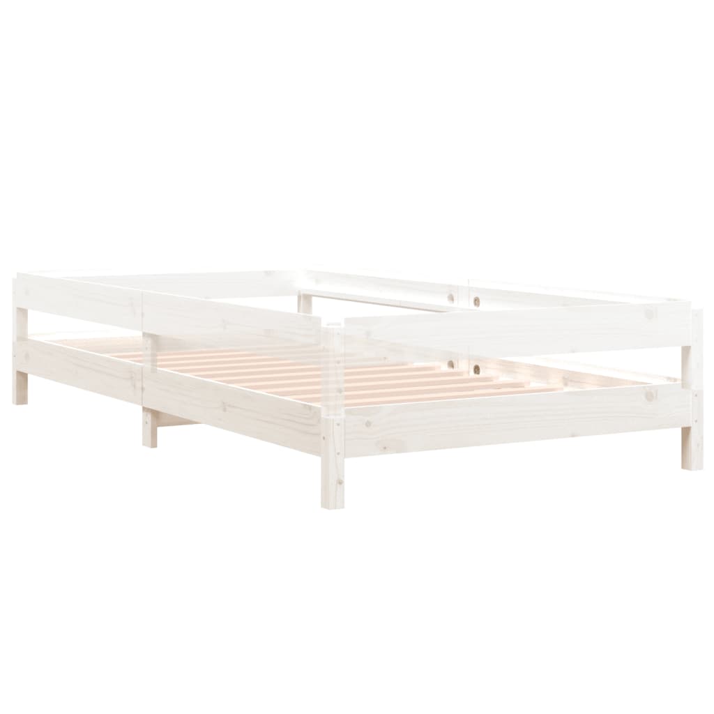 Lit empilable sans matelas blanc 80x200 cm bois de pin massif