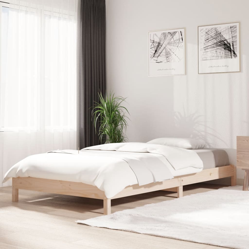 Stackable bed without mattress 90x190 cm solid pine wood