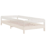 Lit empilable sans matelas blanc 90x190 cm bois de pin massif