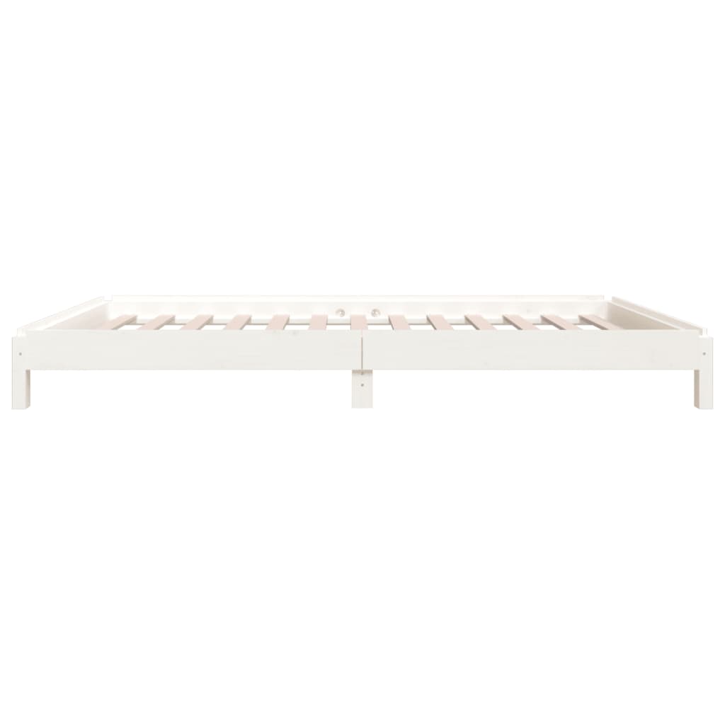 Lit empilable sans matelas blanc 90x190 cm bois de pin massif