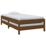 Lit empilable sans matelas marron miel 90x190cm bois pin massif