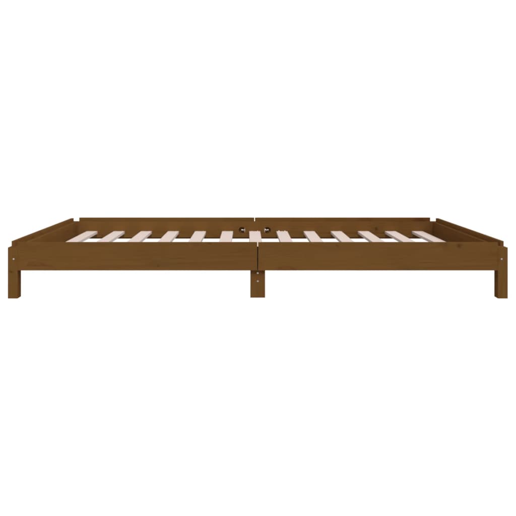 Lit empilable sans matelas marron miel 90x190cm bois pin massif