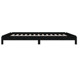 Lit empilable sans matelas noir 90x190 cm bois de pin massif