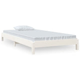 Stackable bed White 75x190 cm Solid pine wood