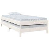 Stackable bed White 75x190 cm Solid pine wood