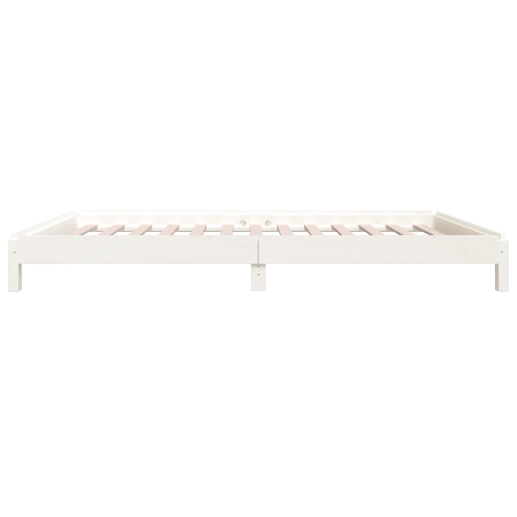 Stackable bed White 75x190 cm Solid pine wood